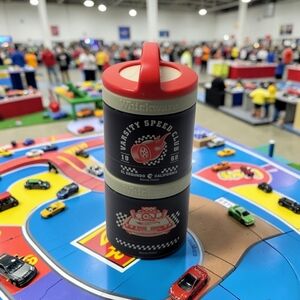 Whiskware Hot Wheels Stackable 2pc Food Storage Jar Snack Pack Twist & Lock 7X3"